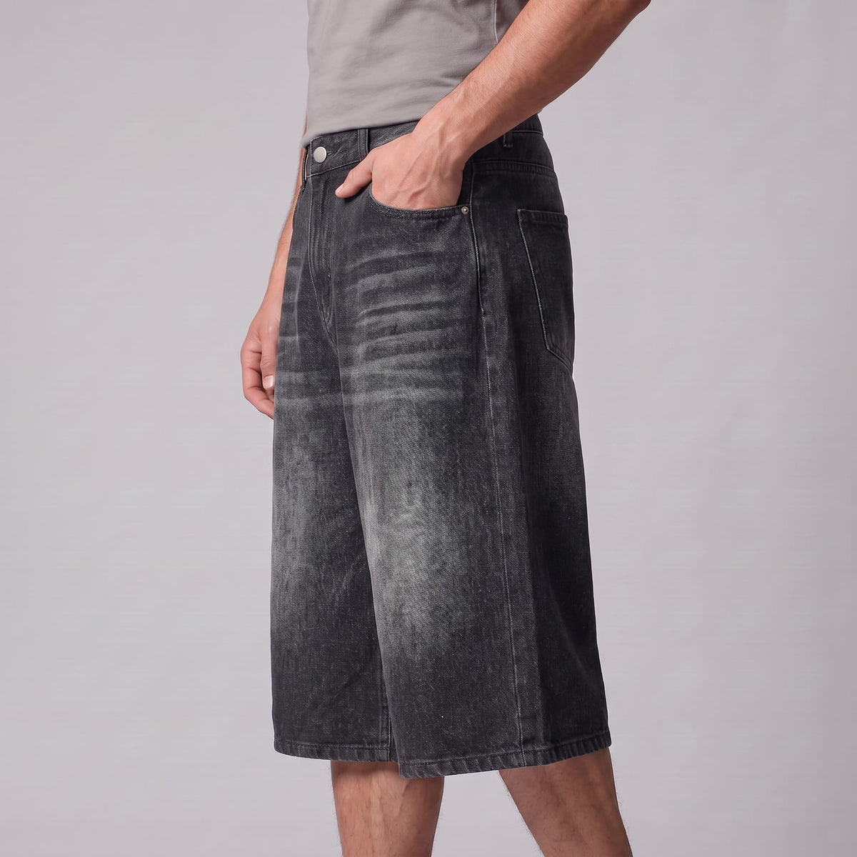 Herren Jeansshorts mit weitem Bein und Fünf-Taschen-Schnitt | Diethelm