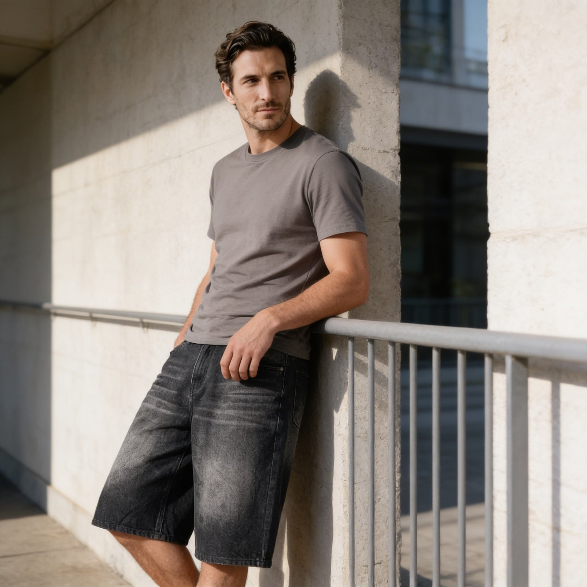 Herren Jeansshorts mit weitem Bein und Fünf-Taschen-Schnitt | Diethelm