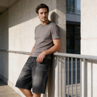Herren Jeansshorts mit weitem Bein und Fünf-Taschen-Schnitt | Diethelm