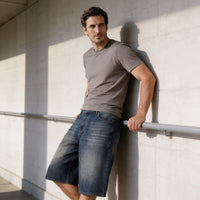 Herren Jeansshorts mit weitem Bein und Fünf-Taschen-Schnitt | Diethelm