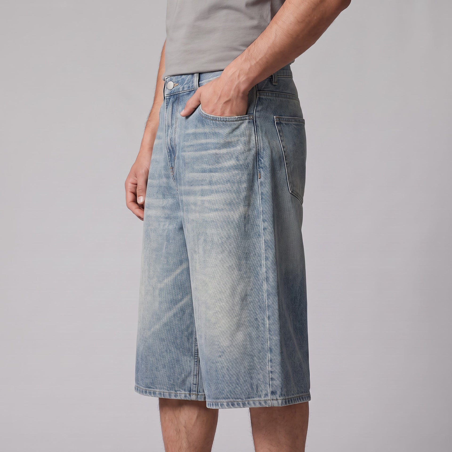 Herren Jeansshorts mit weitem Bein und Fünf-Taschen-Schnitt | Diethelm