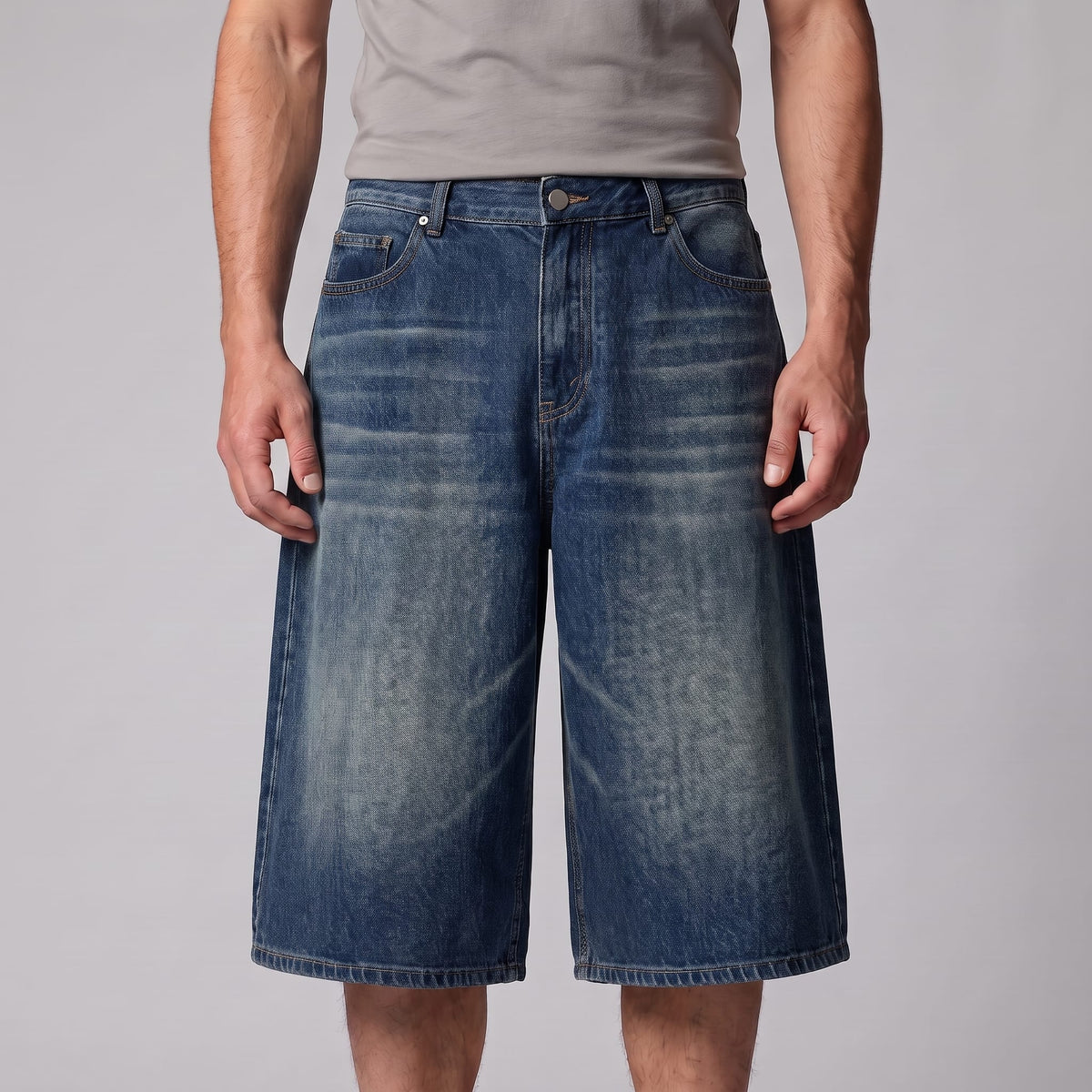 Herren Jeansshorts mit weitem Bein und Fünf-Taschen-Schnitt | Diethelm