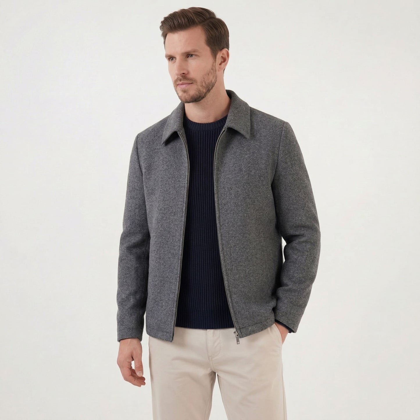 Herren Wolljacke mit Hemdkragen | Anselm_1
