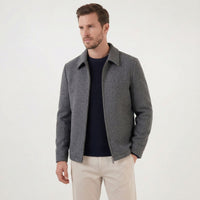 Herren Wolljacke mit Hemdkragen | Anselm