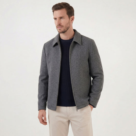 Herren Wolljacke mit Hemdkragen | Anselm_1
