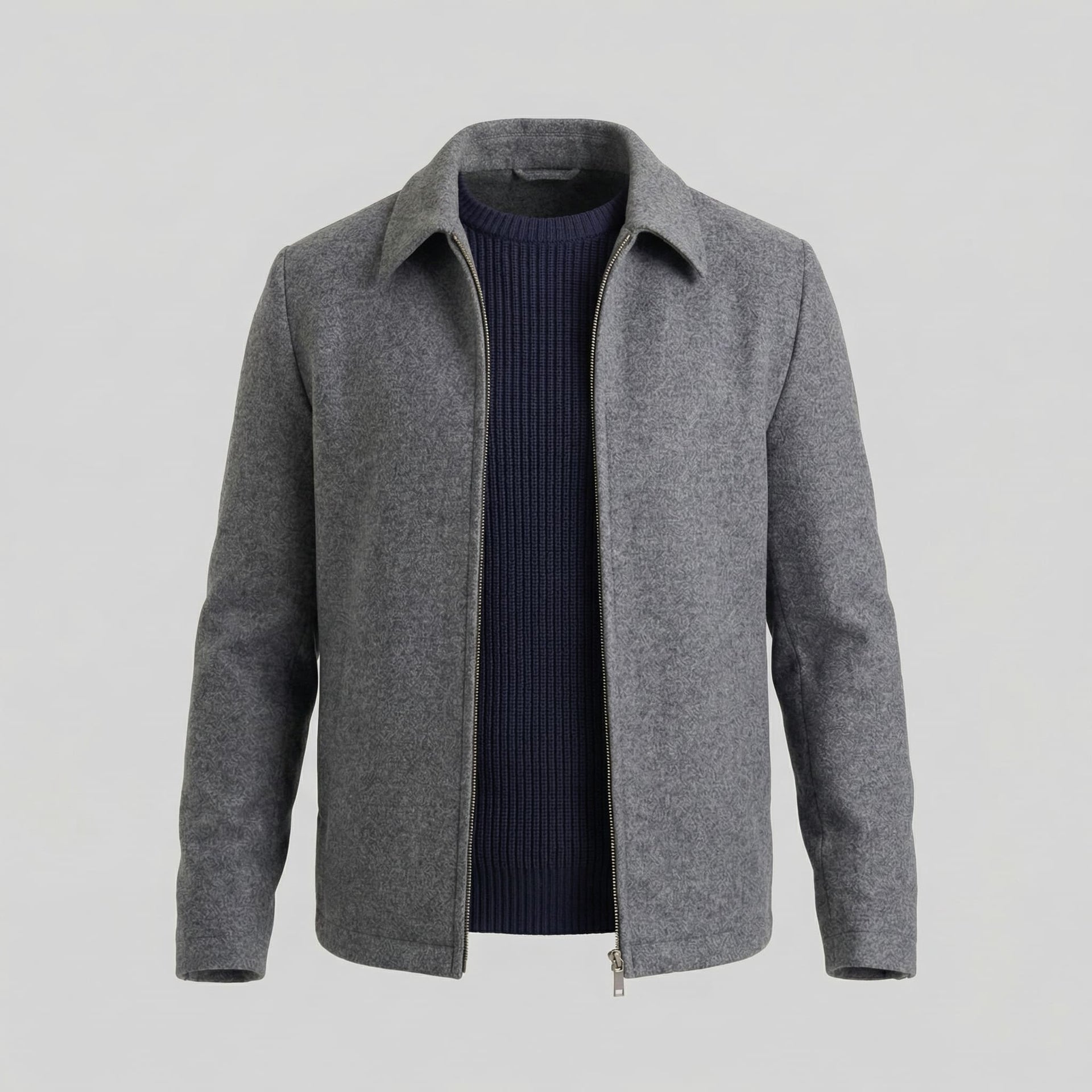 Herren Wolljacke mit Hemdkragen | Anselm