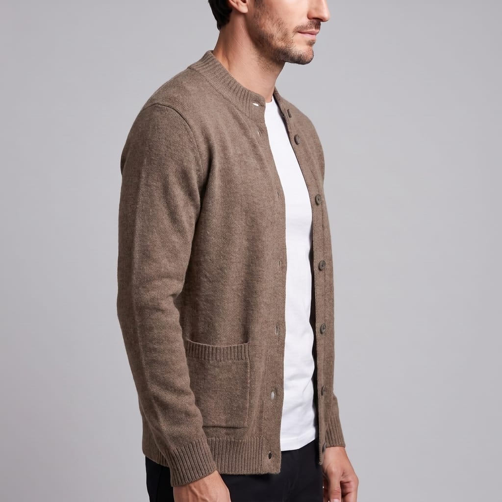 Herren Wollstrickjacke mit Stehkragen | Theodor