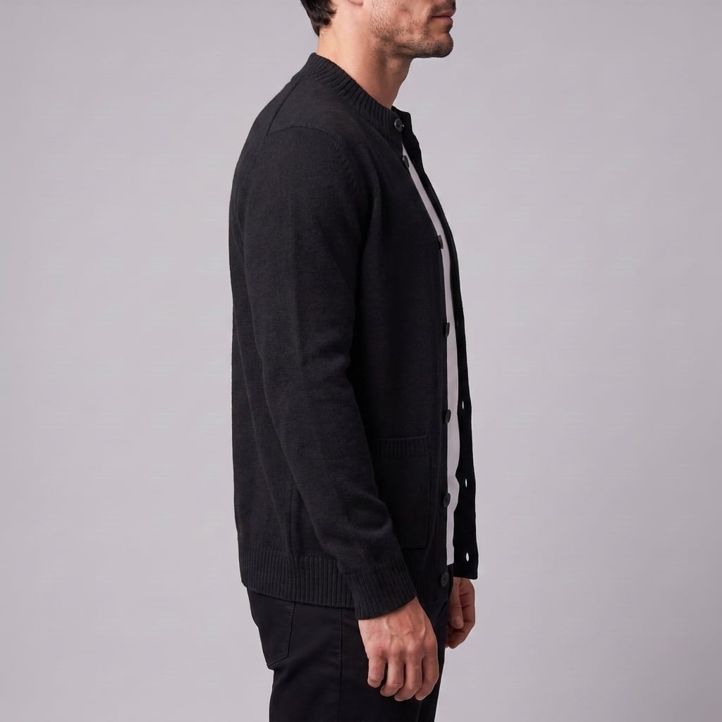 Herren Wollstrickjacke mit Stehkragen | Theodor