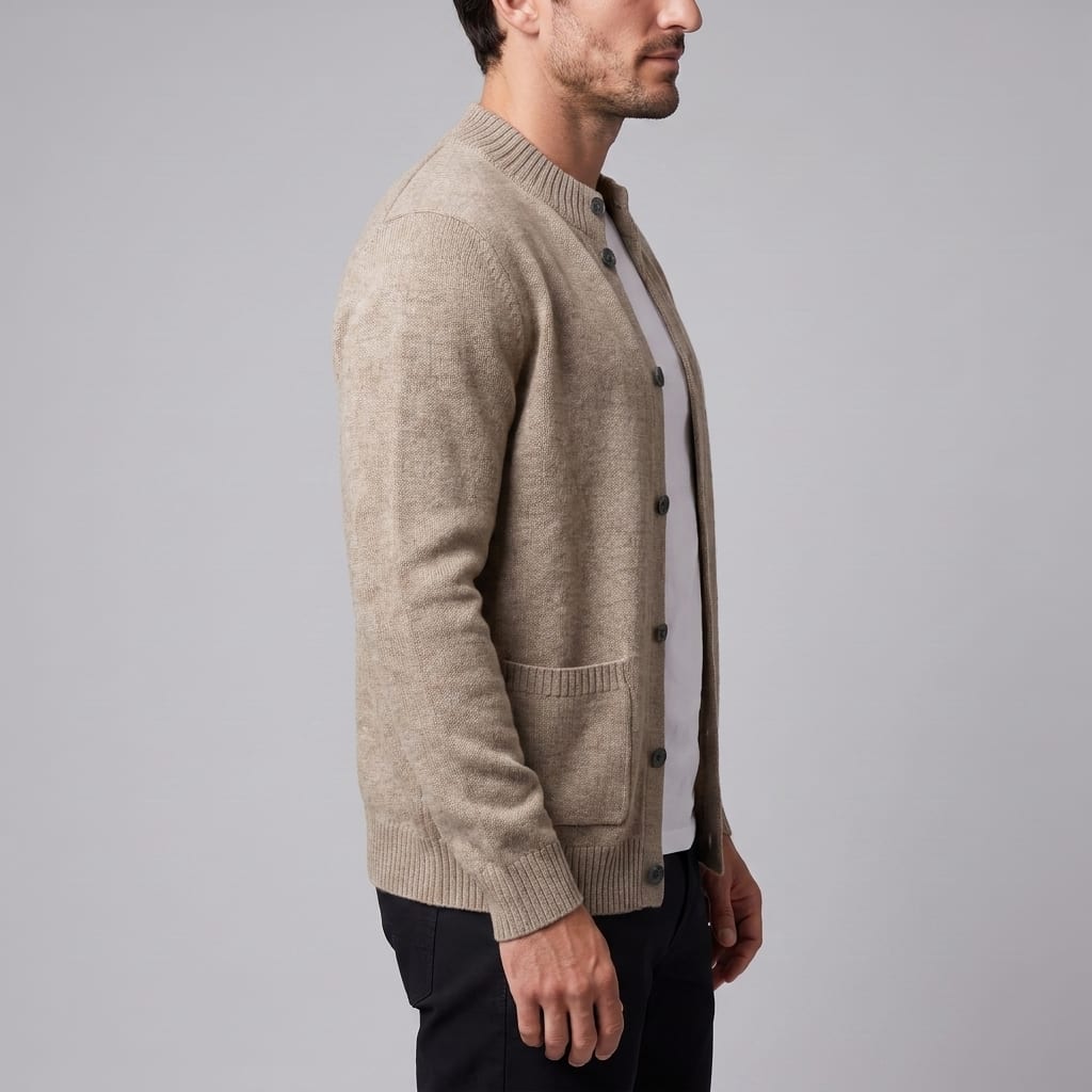 Herren Wollstrickjacke mit Stehkragen | Theodor