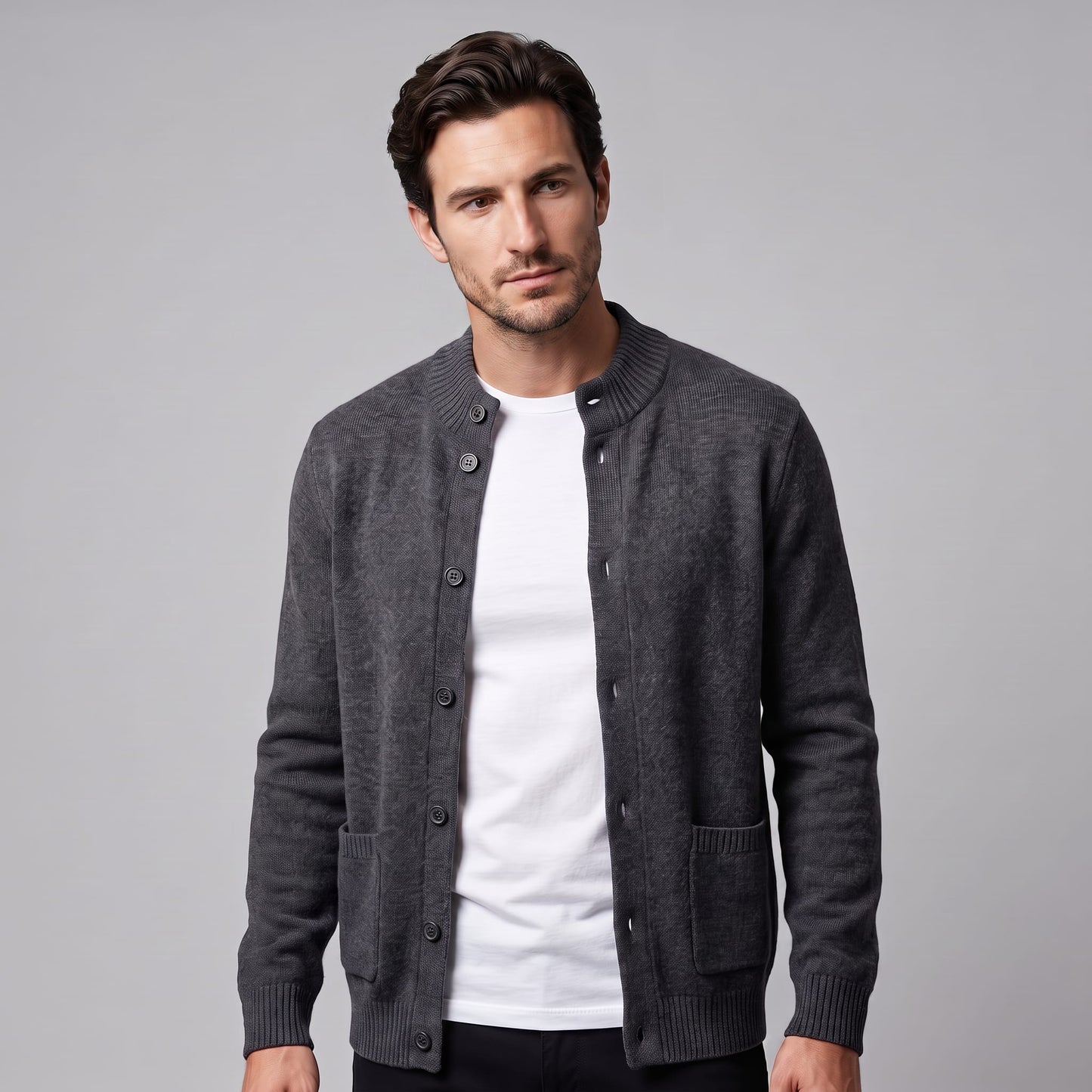 Herren Wollstrickjacke mit Stehkragen | Theodor_5