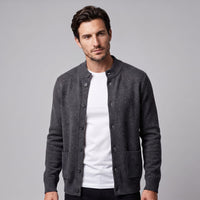 Herren Wollstrickjacke mit Stehkragen | Theodor