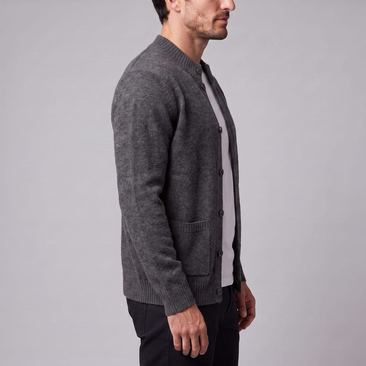 Herren Wollstrickjacke mit Stehkragen | Theodor_7