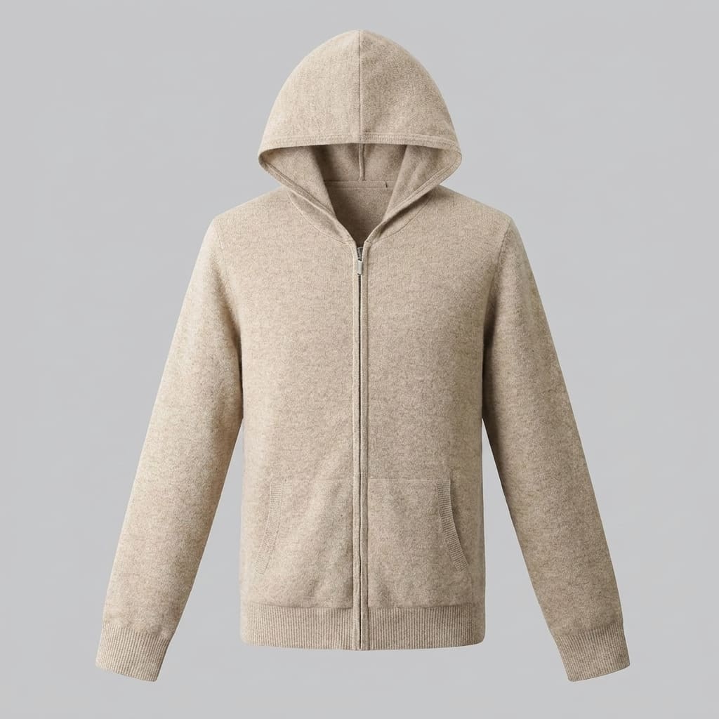 Herren Wollstrickjacke mit Kapuze und Reißverschluss | Thilo