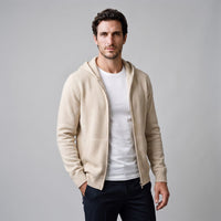 Herren Wollstrickjacke mit Kapuze und Reißverschluss | Thilo