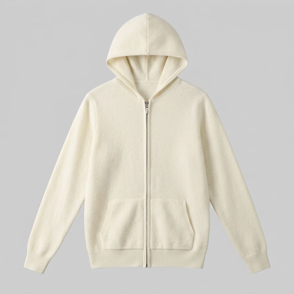 Herren Wollstrickjacke mit Kapuze und Reißverschluss | Thilo_17