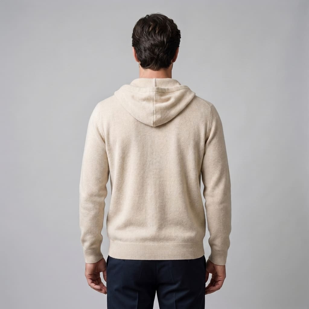 Herren Wollstrickjacke mit Kapuze und Reißverschluss | Thilo