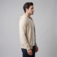 Herren Wollstrickjacke mit Kapuze und Reißverschluss | Thilo