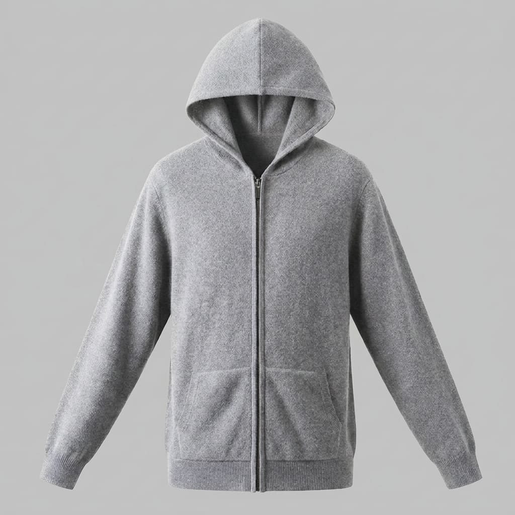 Herren Wollstrickjacke mit Kapuze und Reißverschluss | Thilo_2