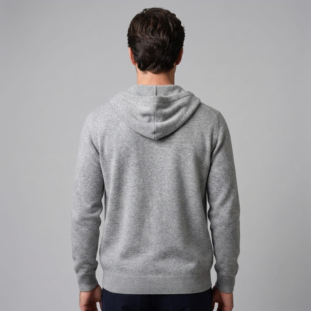 Herren Wollstrickjacke mit Kapuze und Reißverschluss | Thilo_3
