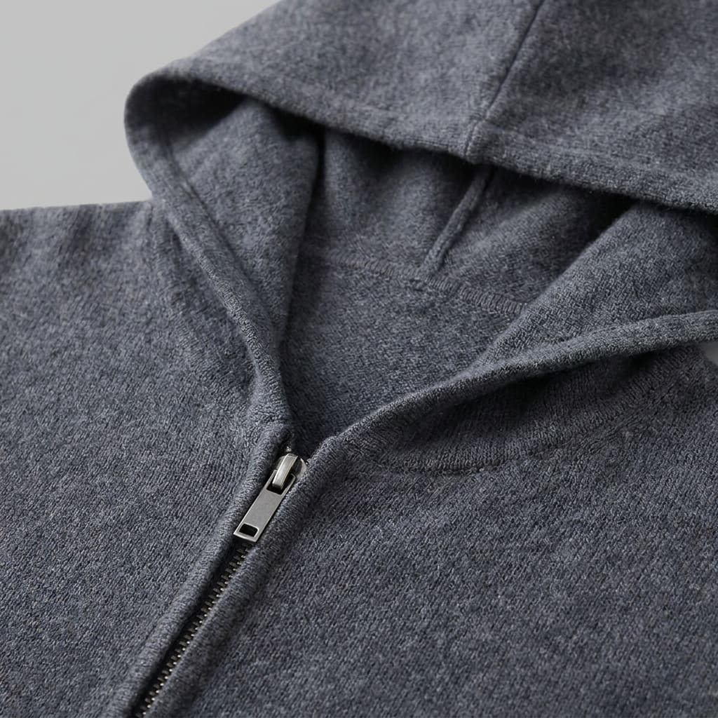 Herren Wollstrickjacke mit Kapuze und Reißverschluss | Thilo_30