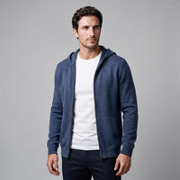 Herren Wollstrickjacke mit Kapuze und Reißverschluss | Thilo