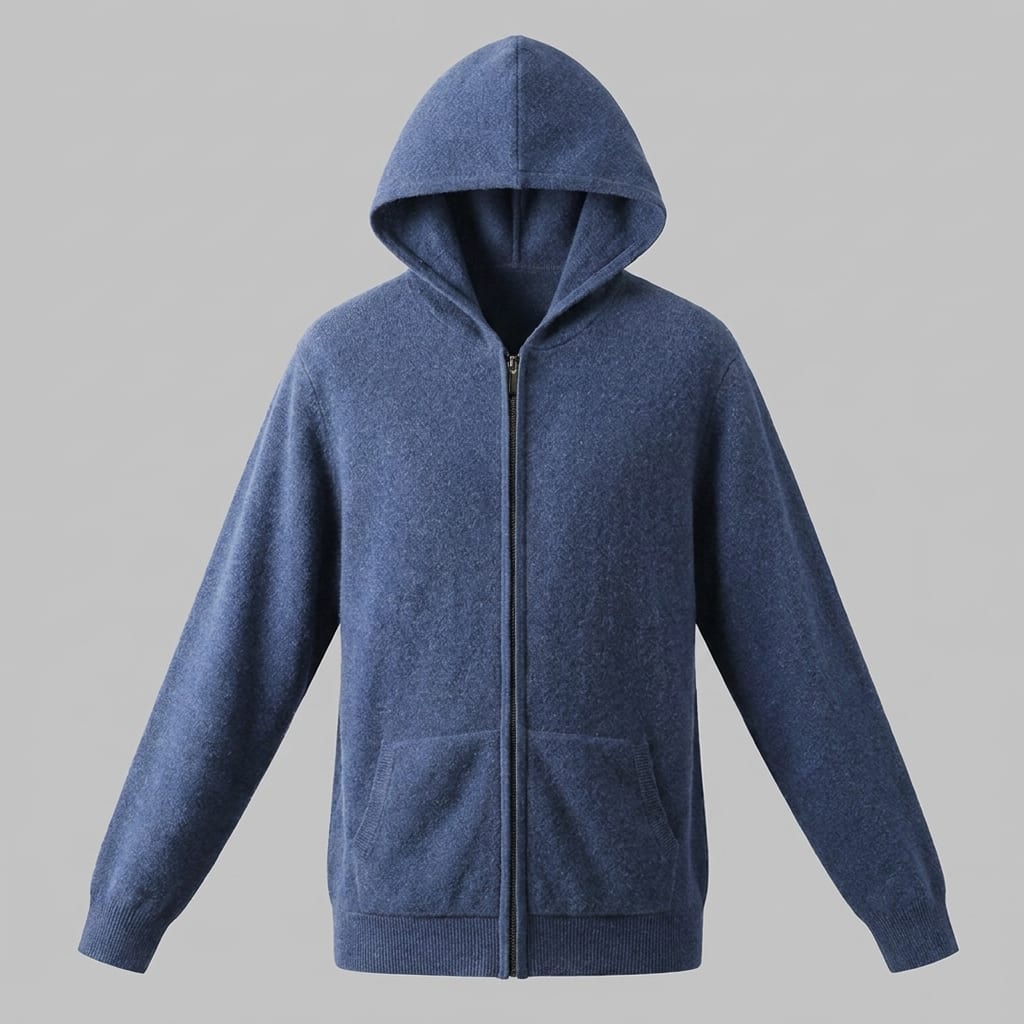 Herren Wollstrickjacke mit Kapuze und Reißverschluss | Thilo
