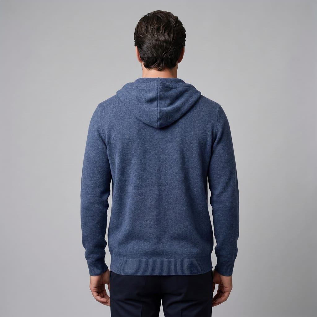 Herren Wollstrickjacke mit Kapuze und Reißverschluss | Thilo_8
