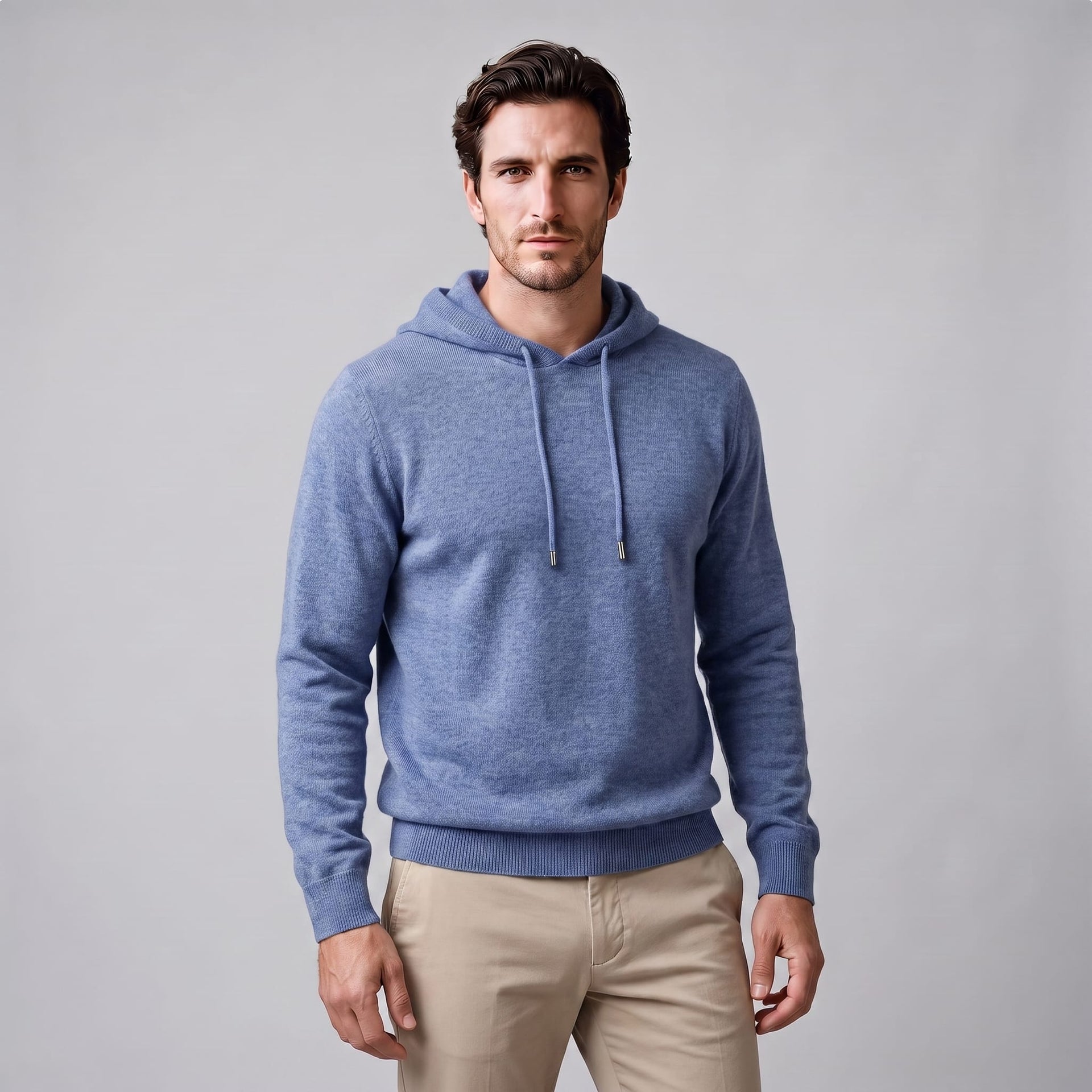 Herren Wollpullover mit Kapuze und Kordelzug | Thomas