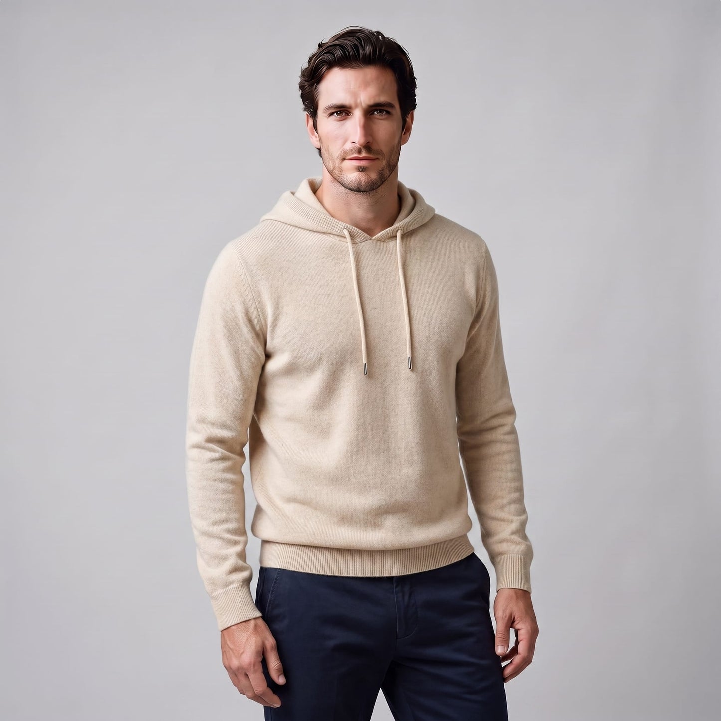 Herren Wollpullover mit Kapuze und Kordelzug | Thomas_16