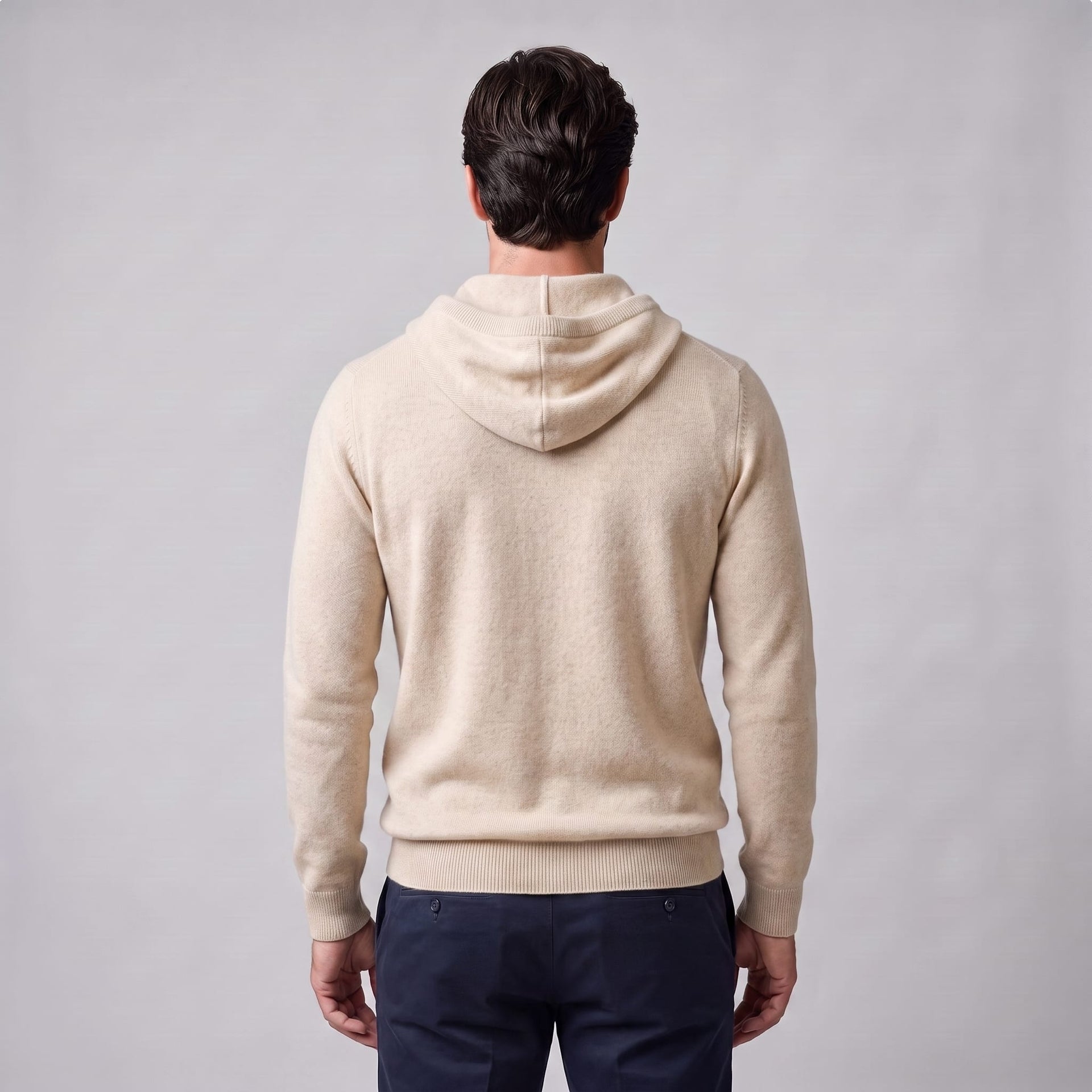 Herren Wollpullover mit Kapuze und Kordelzug | Thomas