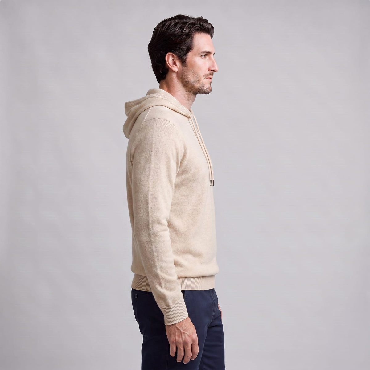 Herren Wollpullover mit Kapuze und Kordelzug | Thomas