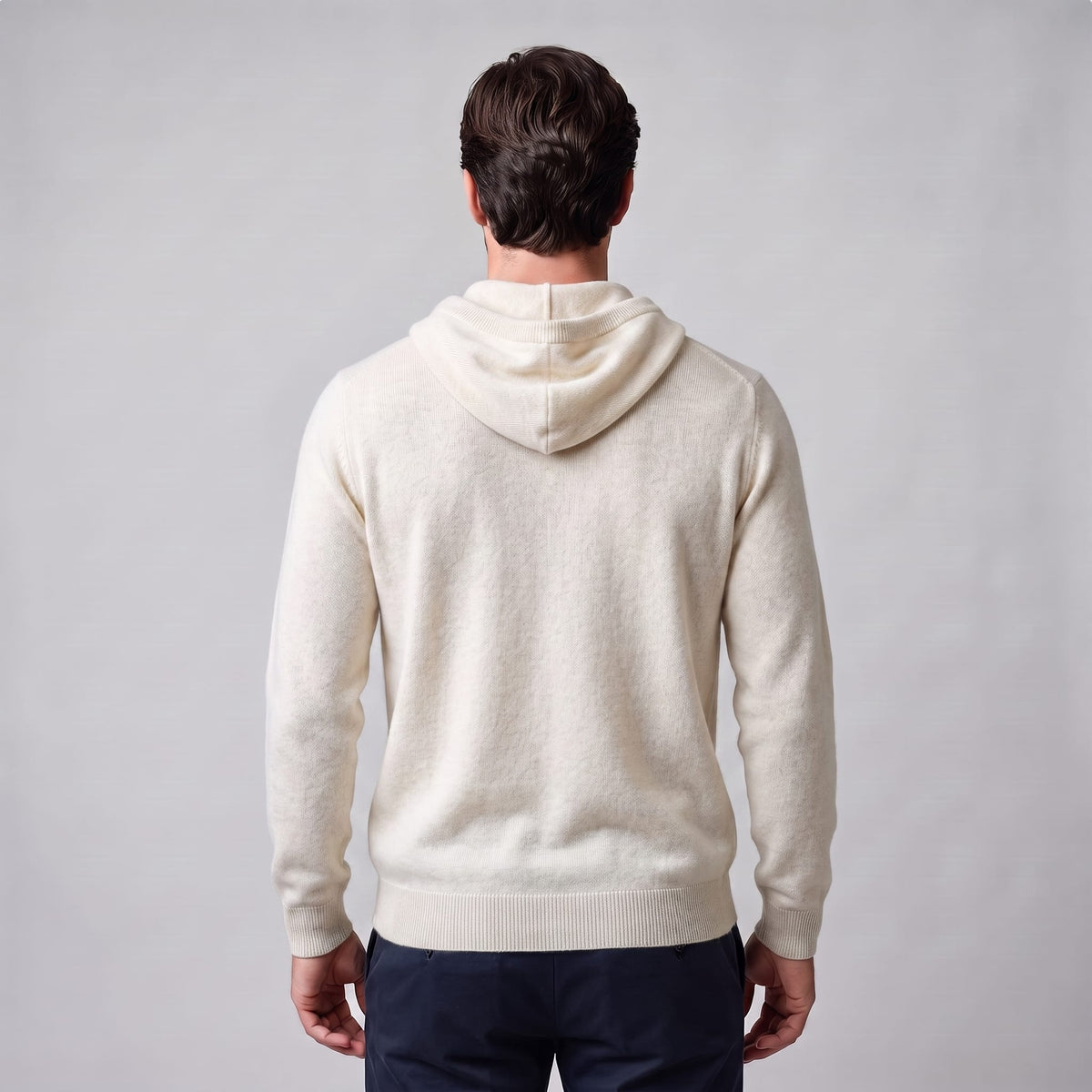 Herren Wollpullover mit Kapuze und Kordelzug | Thomas