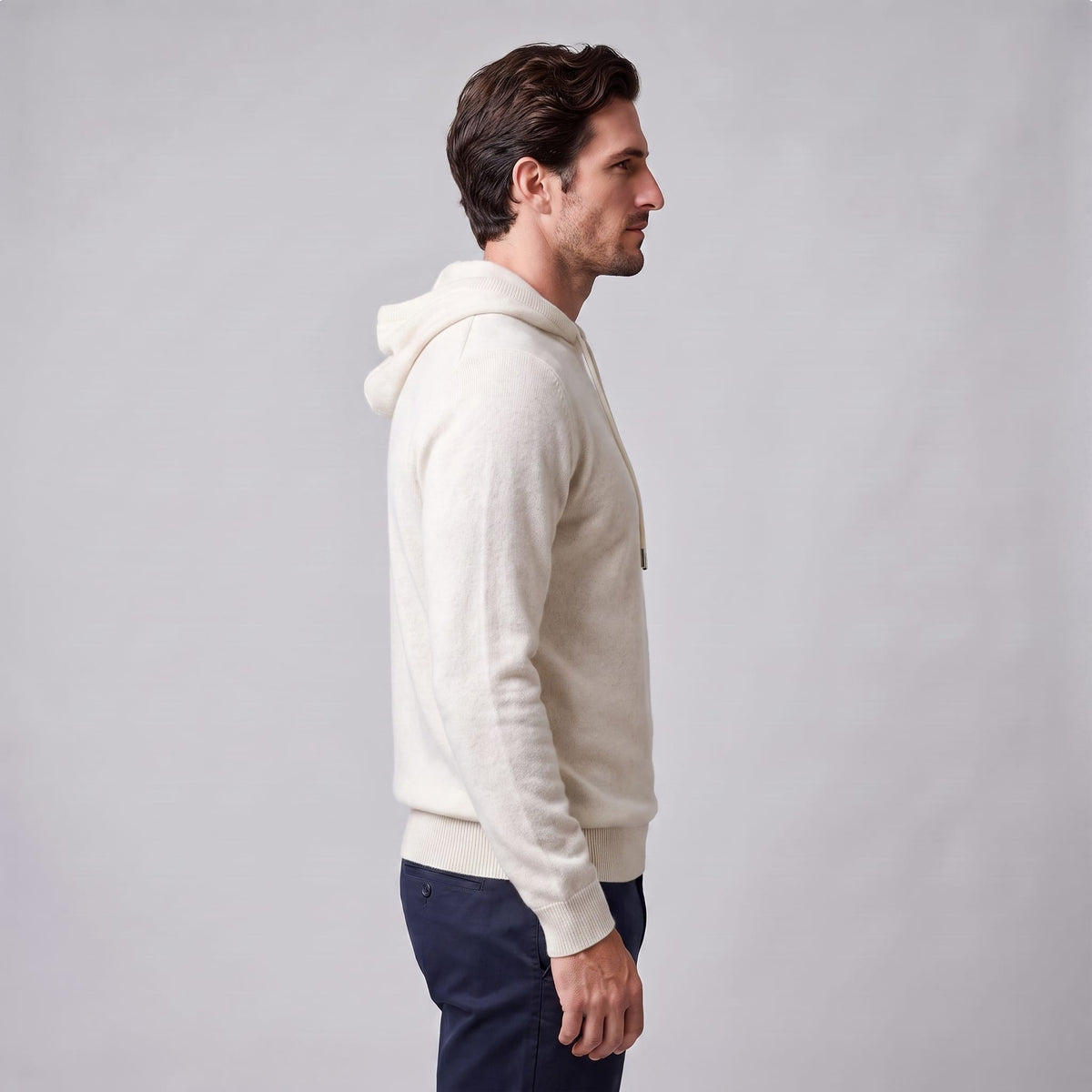 Herren Wollpullover mit Kapuze und Kordelzug | Thomas