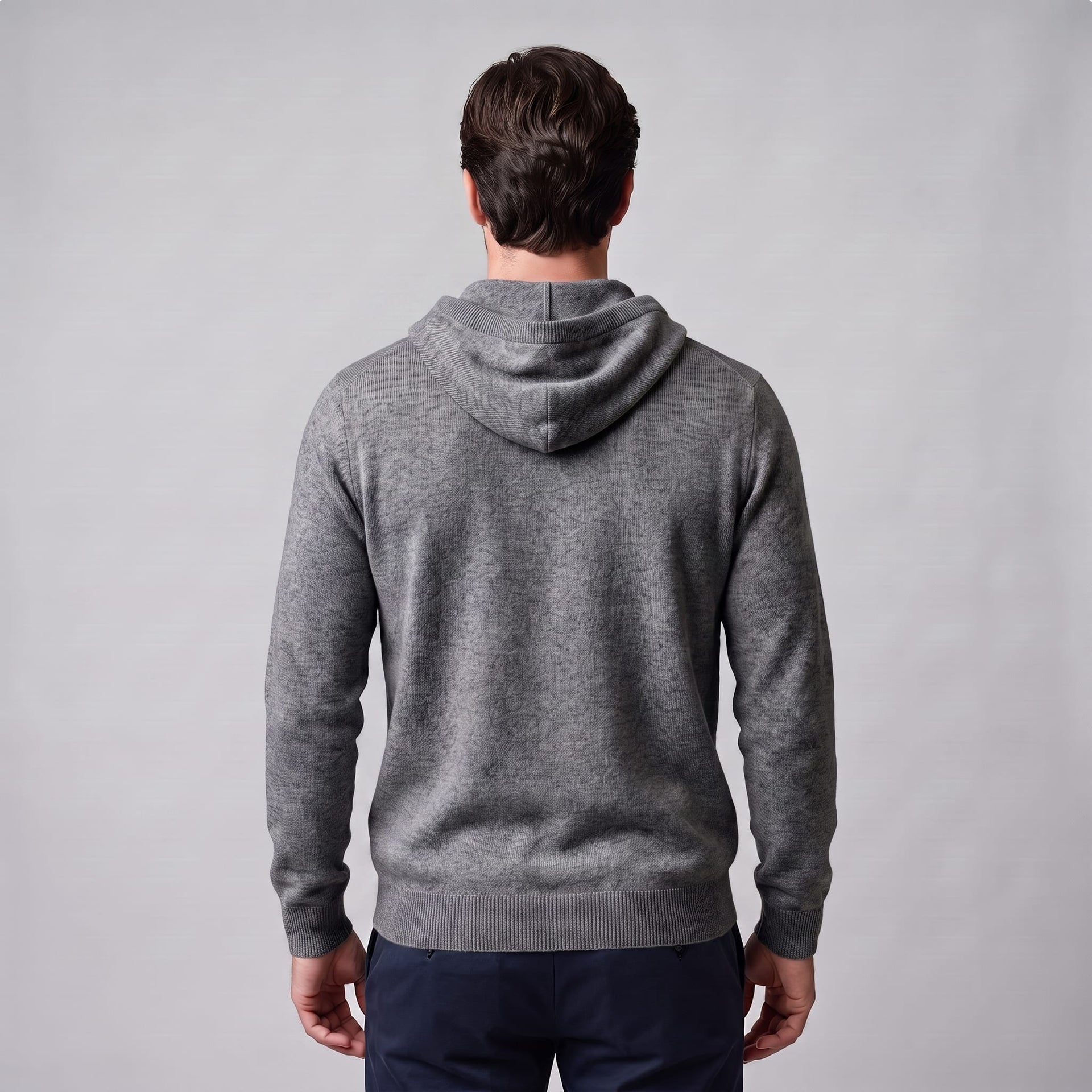 Herren Wollpullover mit Kapuze und Kordelzug | Thomas