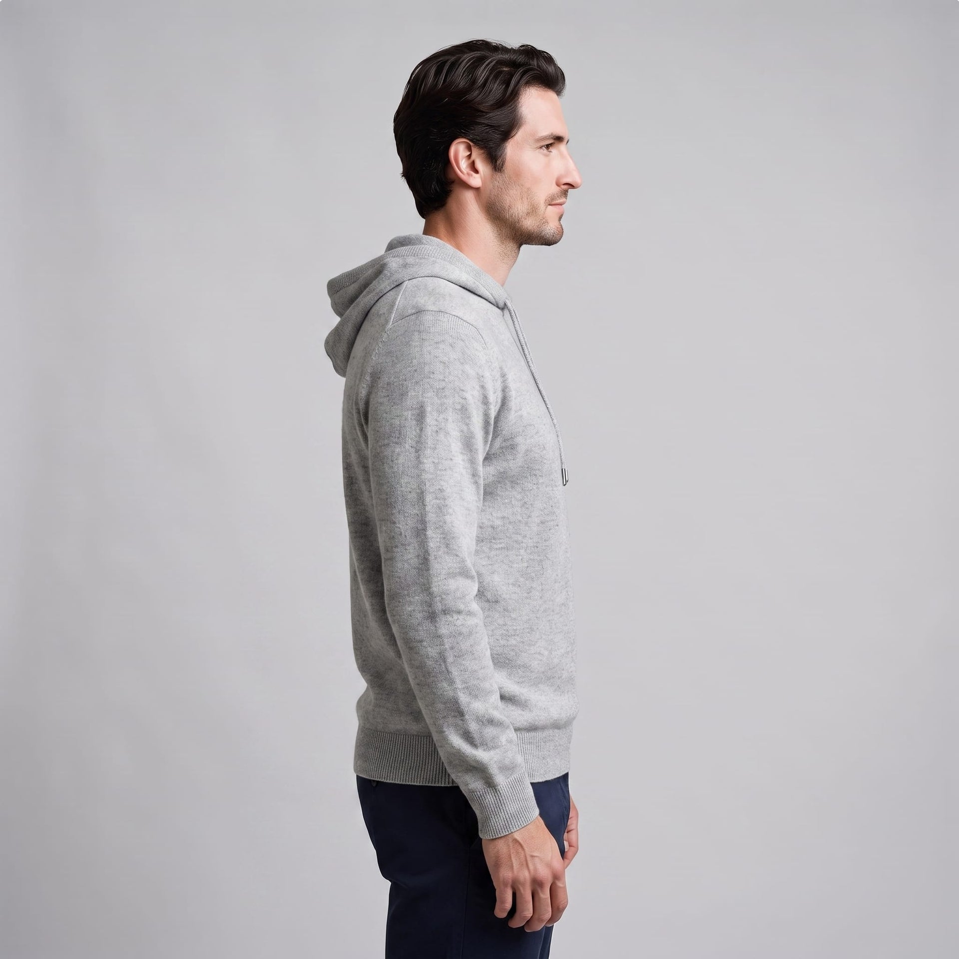 Herren Wollpullover mit Kapuze und Kordelzug | Thomas