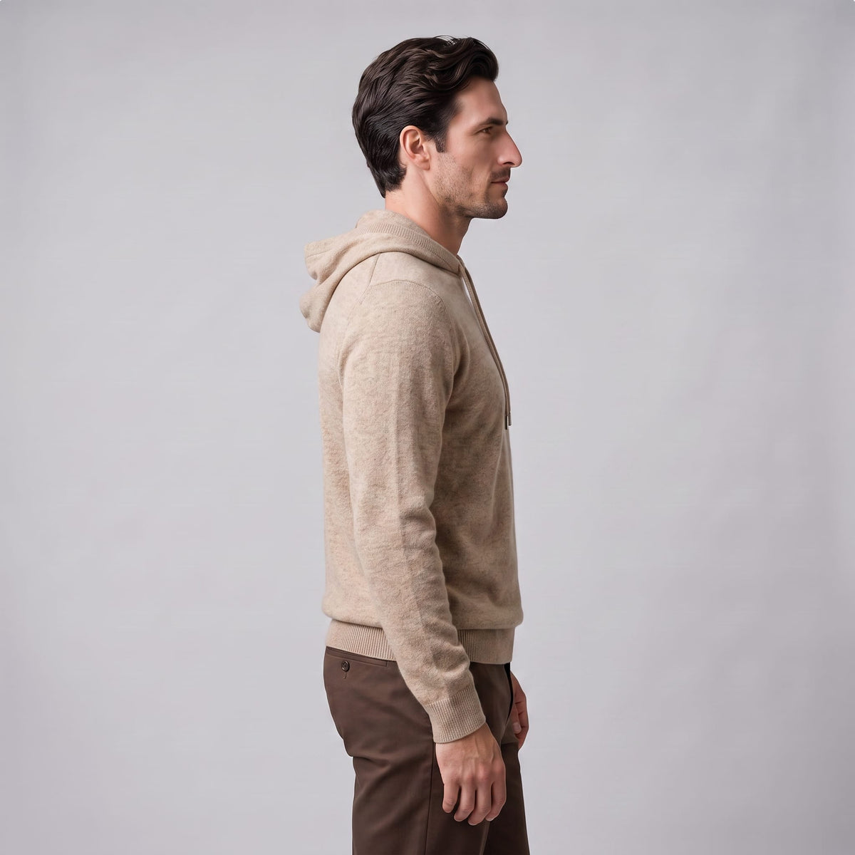 Herren Wollpullover mit Kapuze und Kordelzug | Thomas