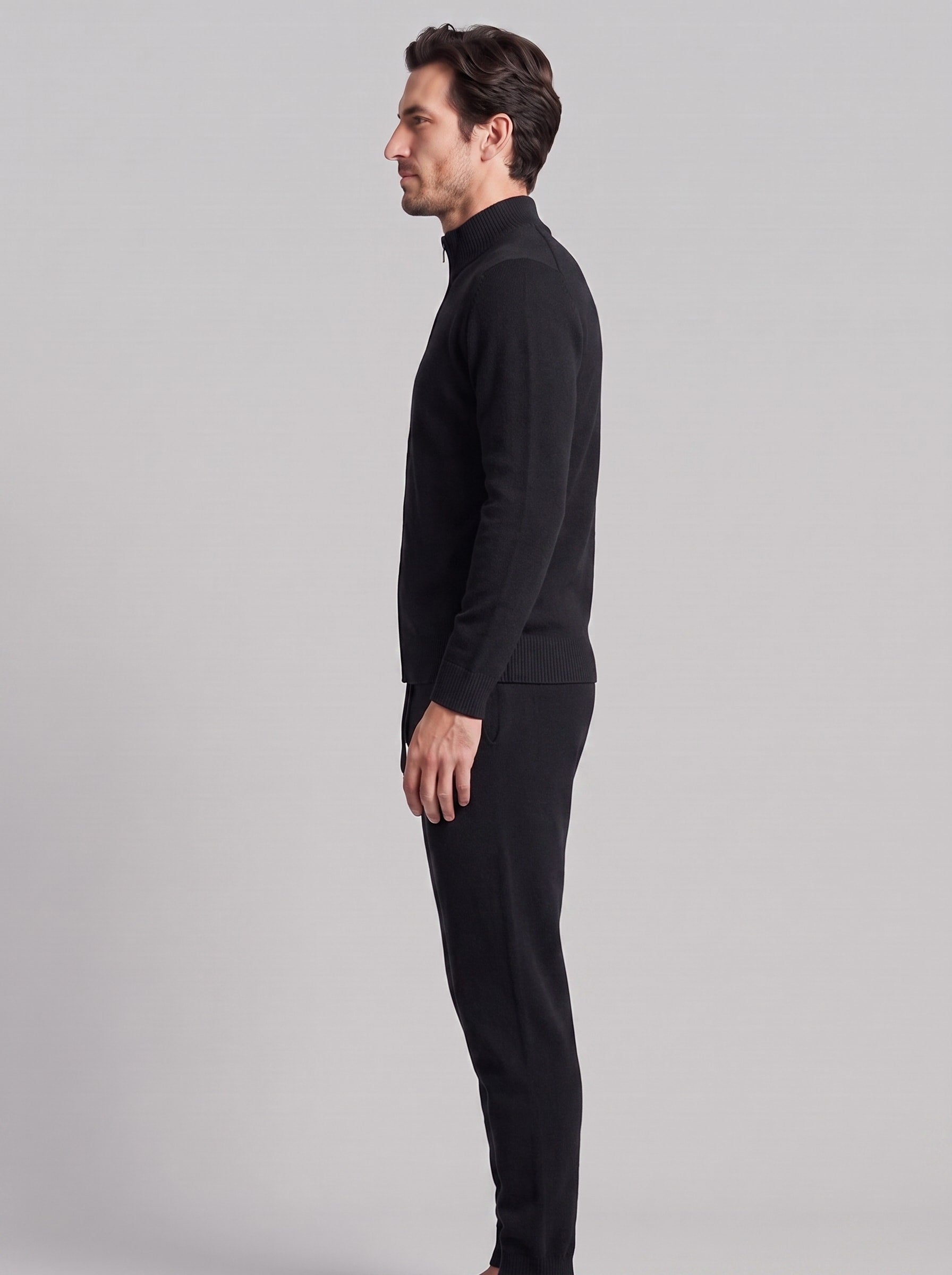 Herren Wollstrickset mit Stehkragen | Emanuel
