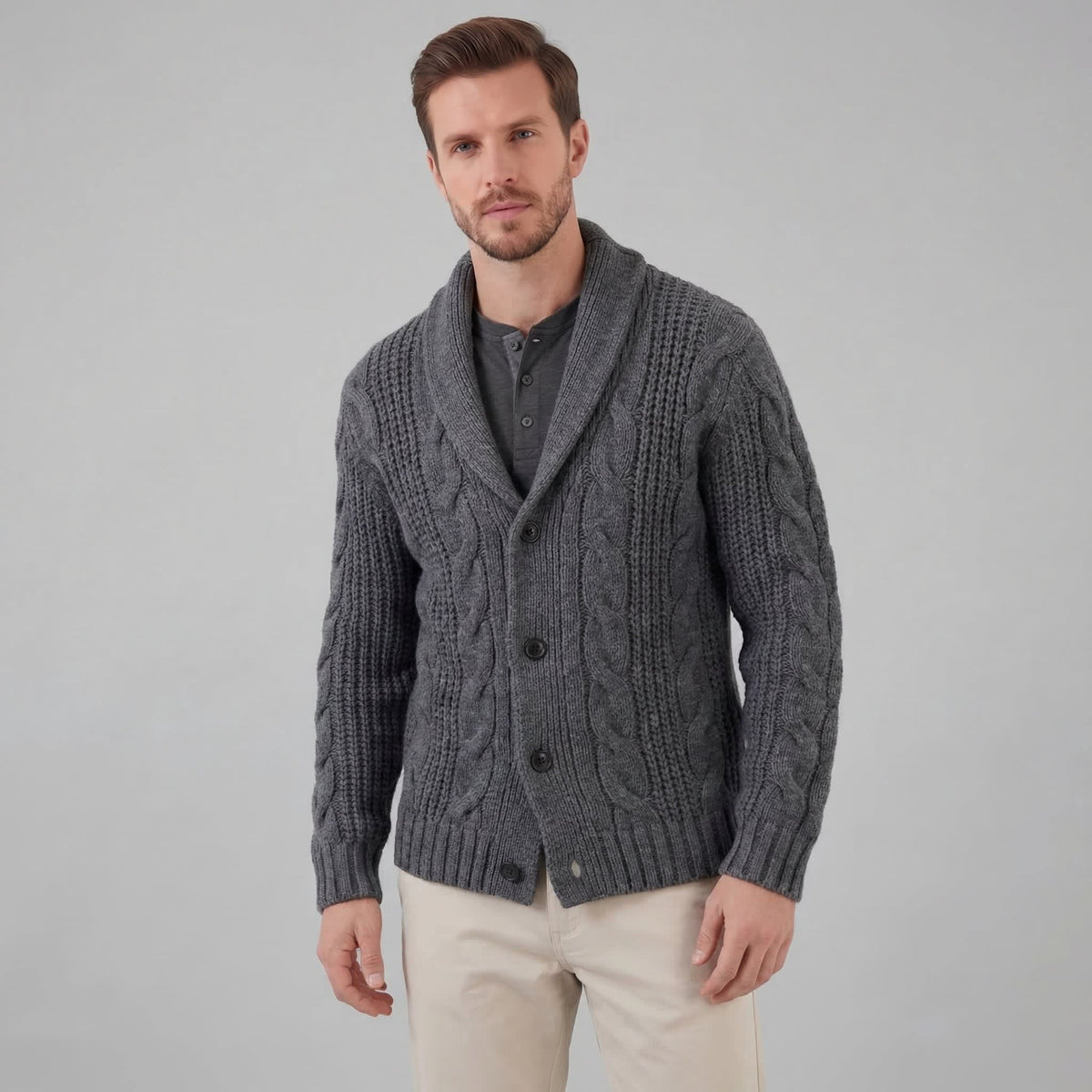Herren Wollstrickjacke mit Schalkragen | Thorsten_11