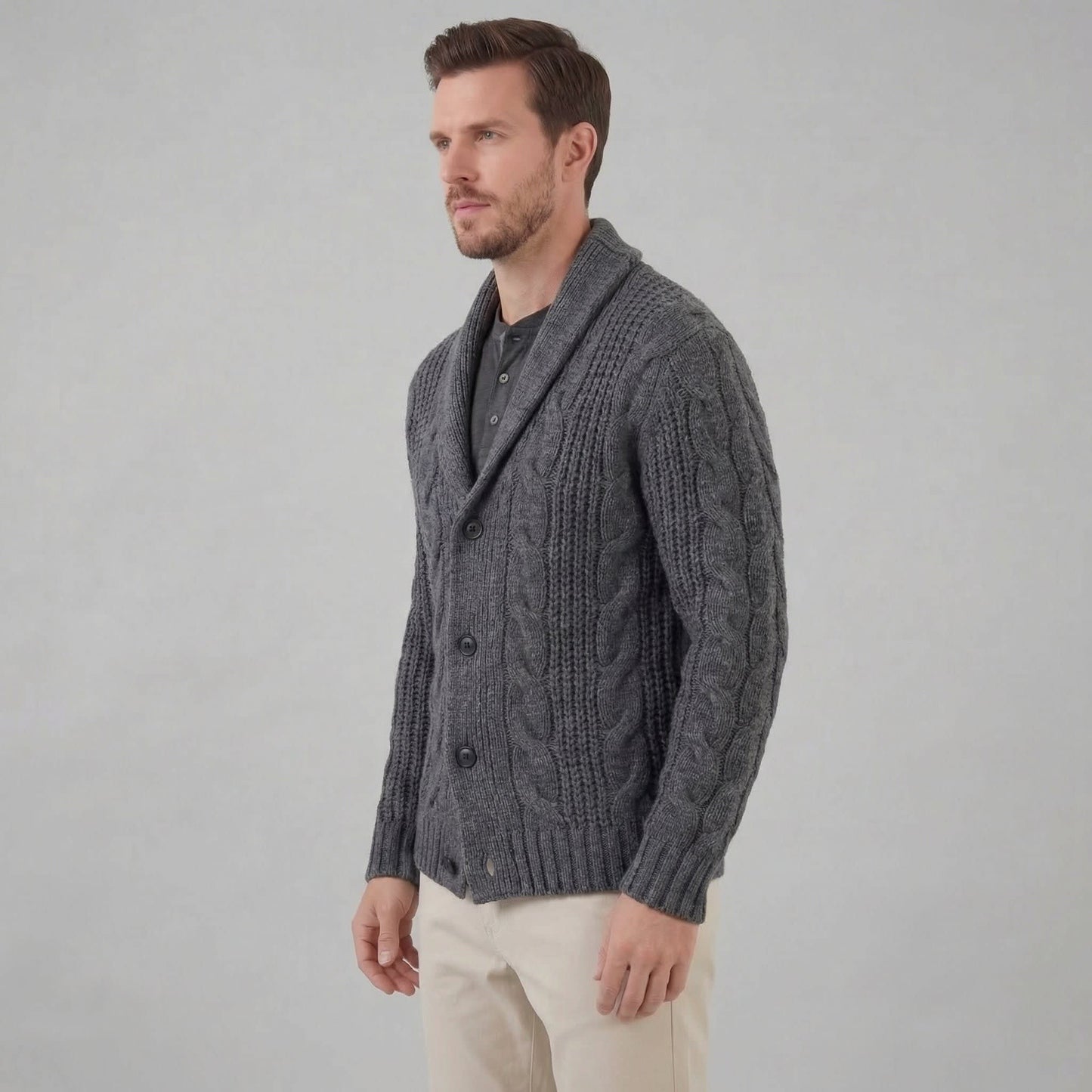 Herren Wollstrickjacke mit Schalkragen | Thorsten_12