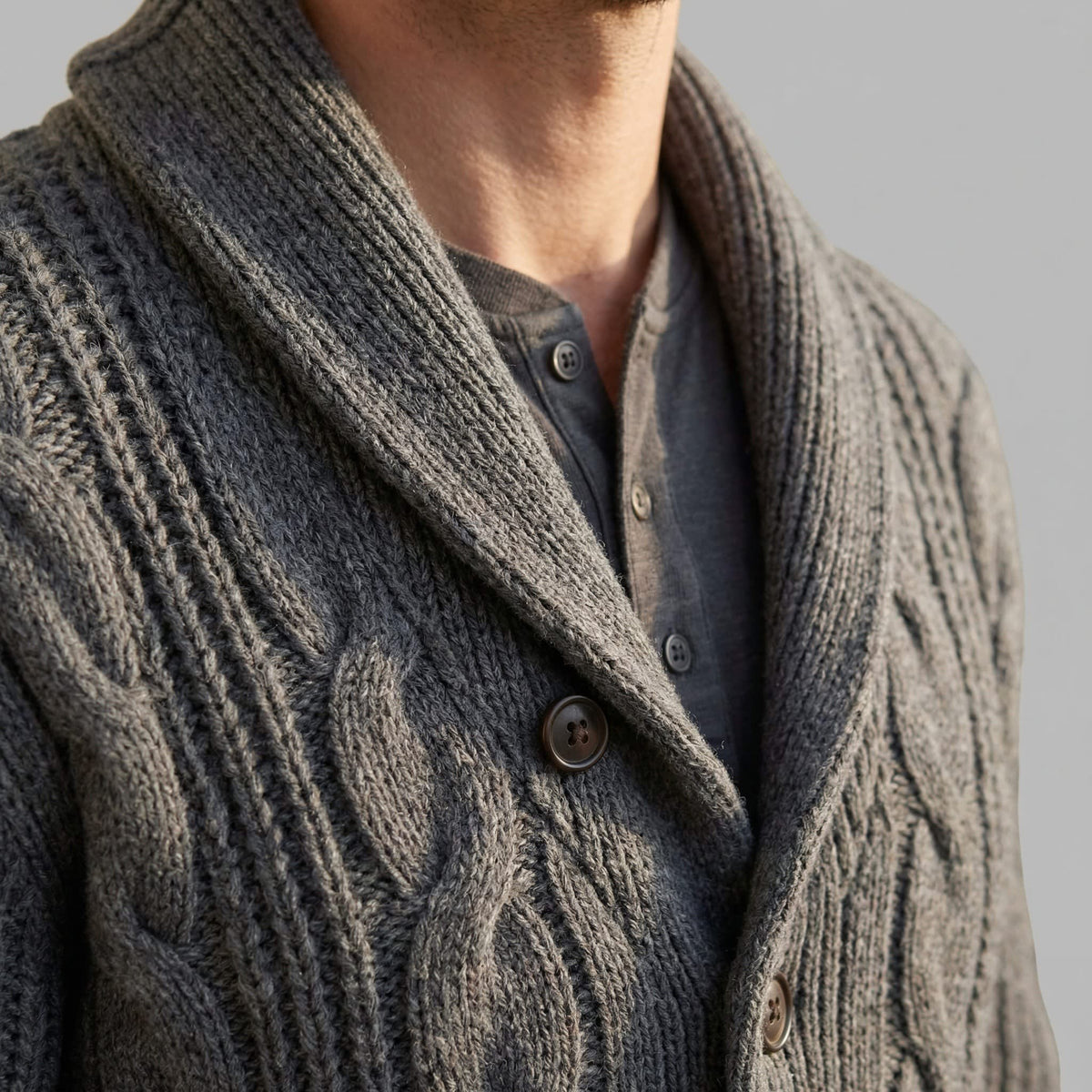 Herren Wollstrickjacke mit Schalkragen | Thorsten_14