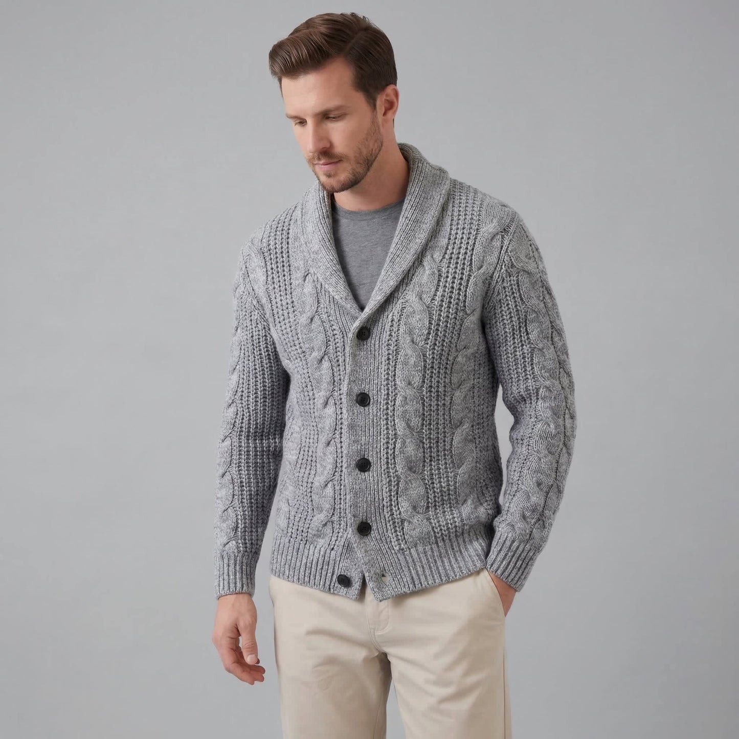 Herren Wollstrickjacke mit Schalkragen | Thorsten_16