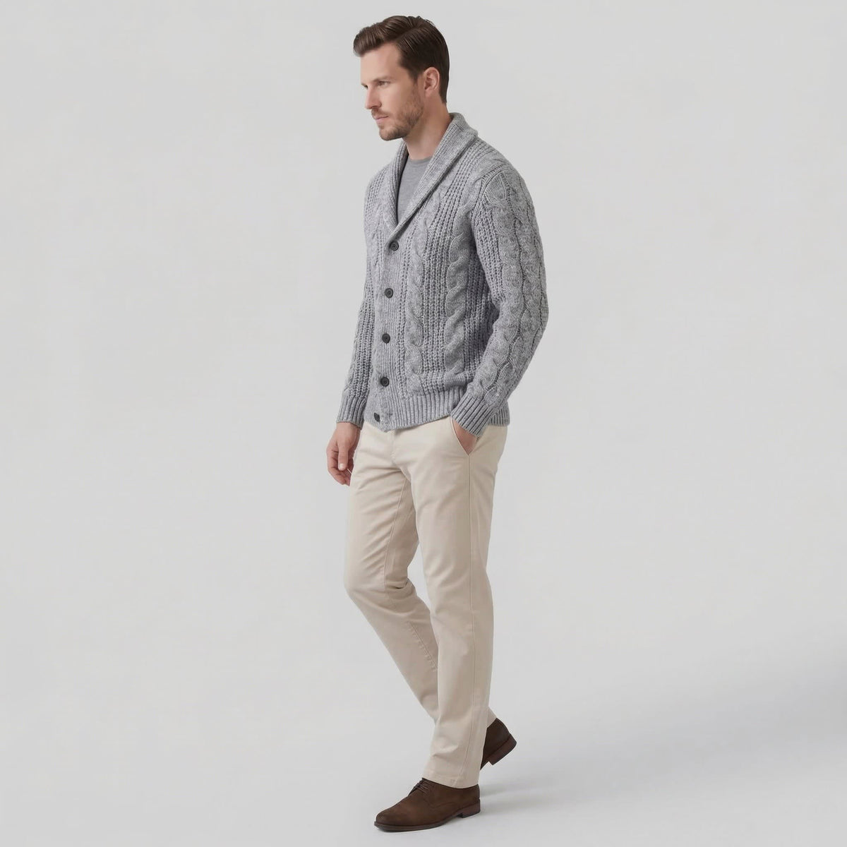 Herren Wollstrickjacke mit Schalkragen | Thorsten_17