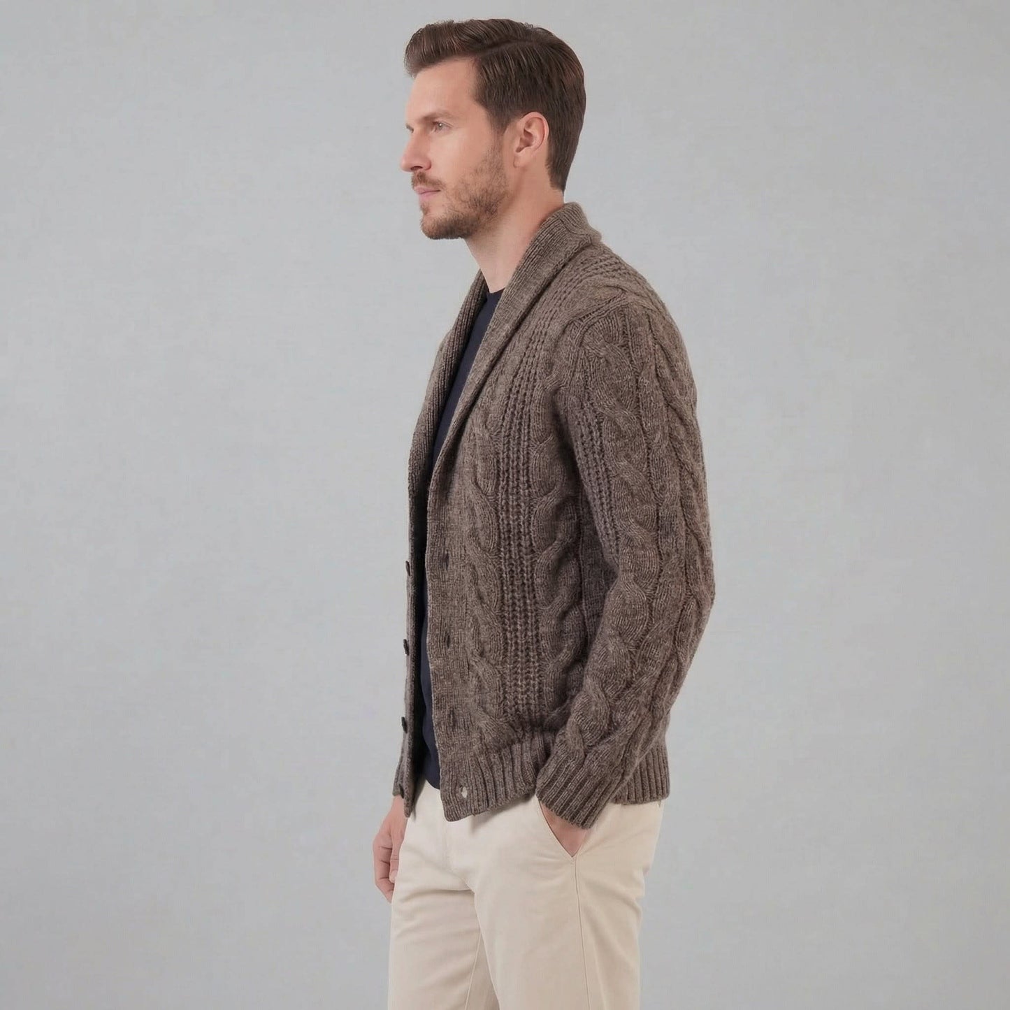 Herren Wollstrickjacke mit Schalkragen | Thorsten_7