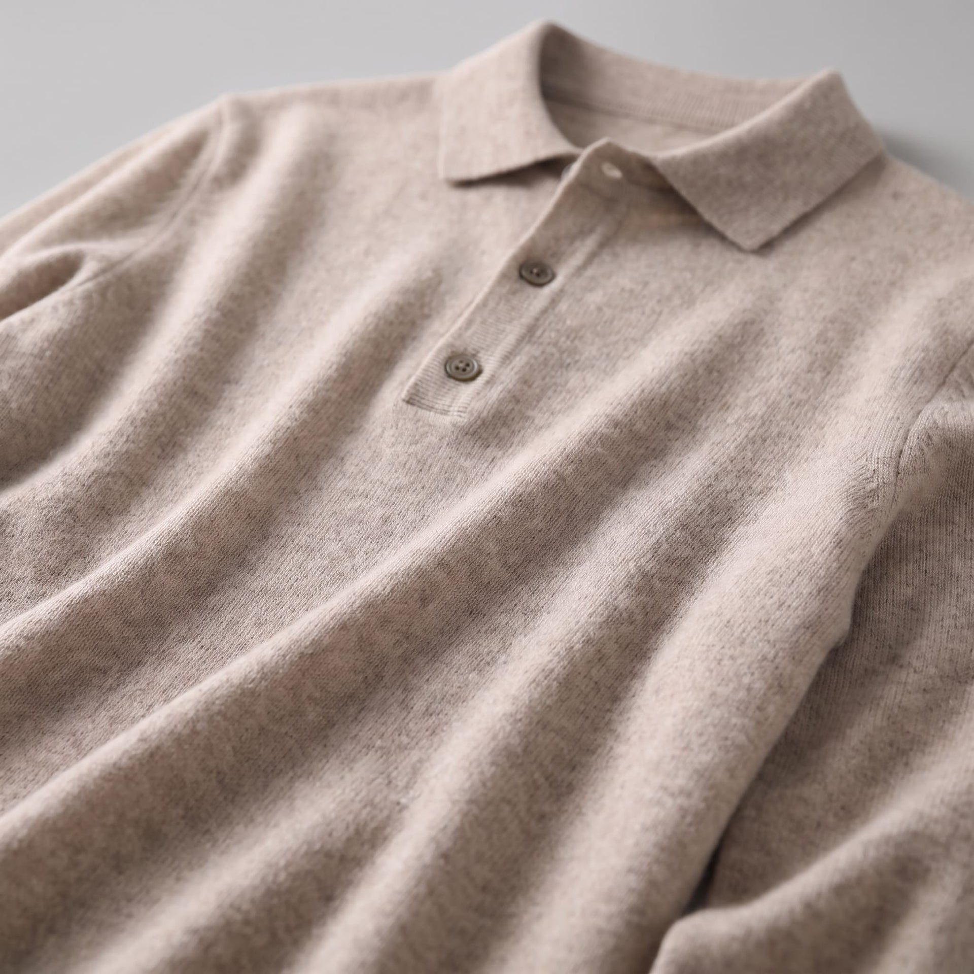 Herren Wollpoloshirt Langarm mit Knopfleiste | Tilman