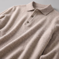 Herren Wollpoloshirt Langarm mit Knopfleiste | Tilman