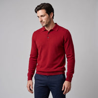 Herren Wollpoloshirt Langarm mit Knopfleiste | Tilman