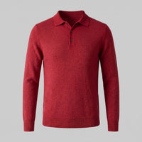Herren Wollpoloshirt Langarm mit Knopfleiste | Tilman