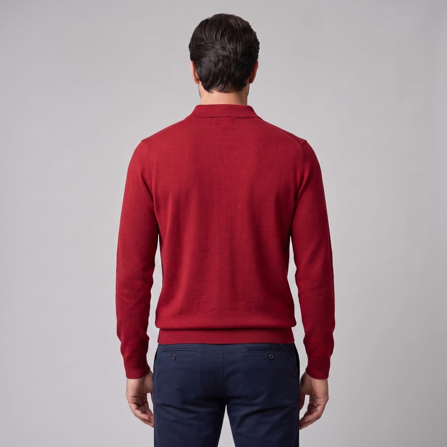 Herren Wollpoloshirt Langarm mit Knopfleiste | Tilman_13