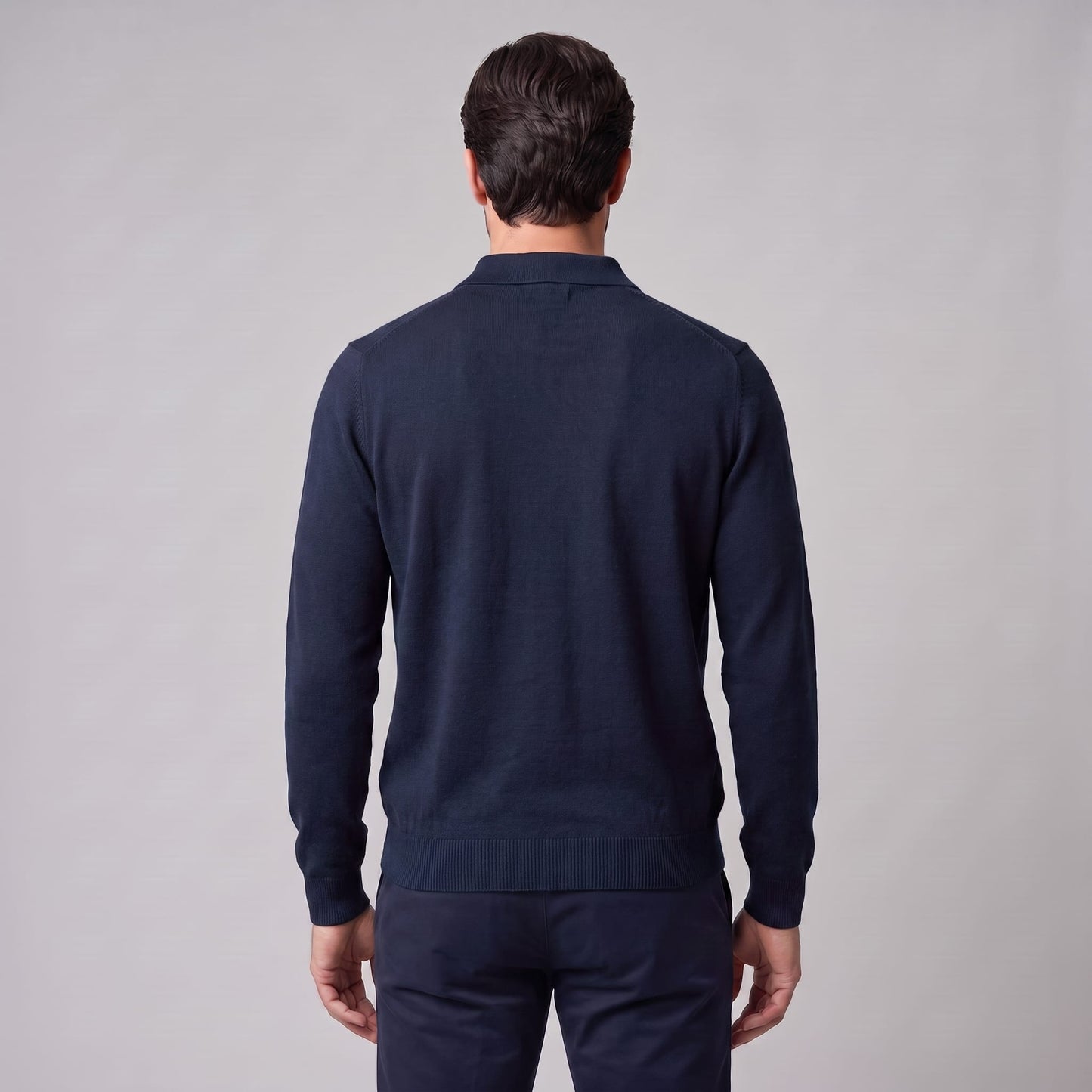 Herren Wollpoloshirt Langarm mit Knopfleiste | Tilman_18