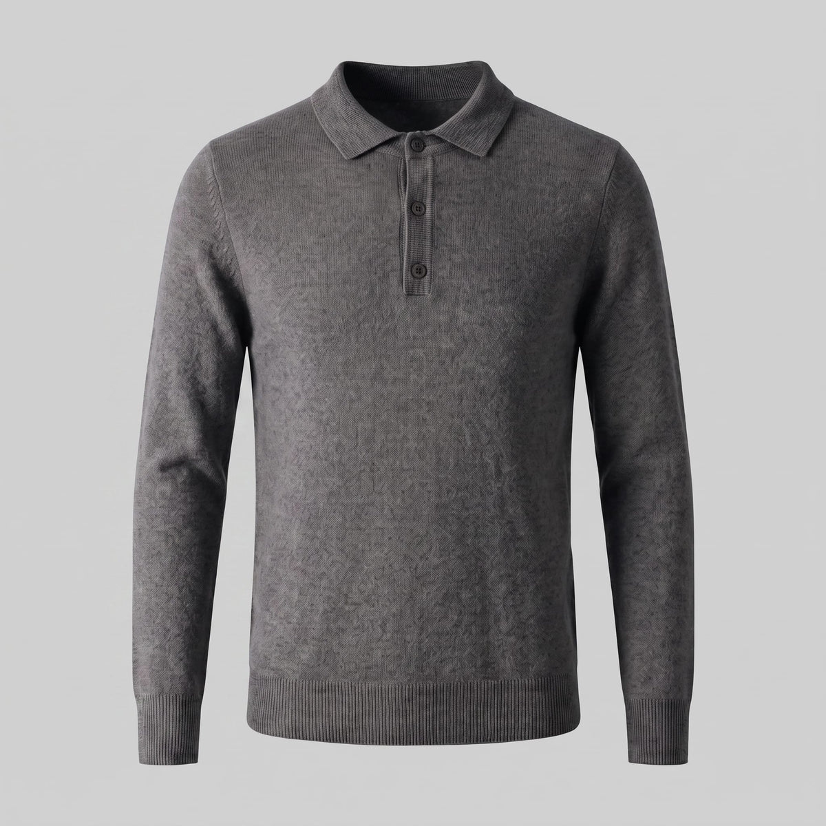 Herren Wollpoloshirt Langarm mit Knopfleiste | Tilman